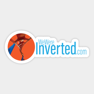 We Were Inverted Logo | Orange Circle | Blue Text Sticker